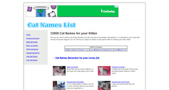 Desktop Screenshot of catnameslist.com