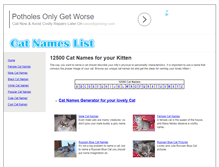 Tablet Screenshot of catnameslist.com